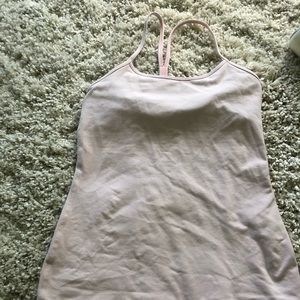 lululemon light pink power Y tank